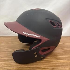 Boombah Batting Helmet Sleek Black Maroon Sr Senior Adult Size 7-7 3/4